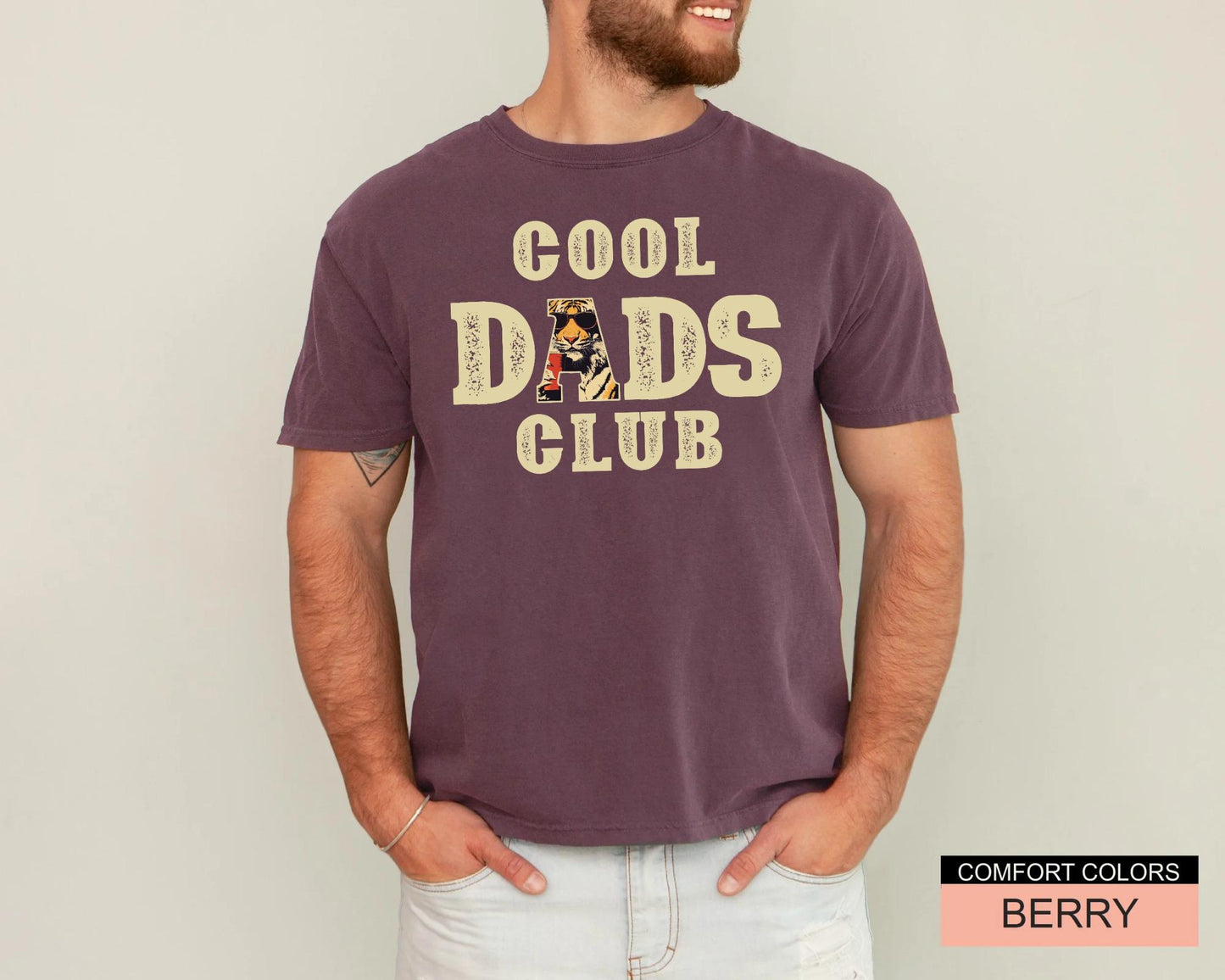 Retro Tiger Sunglasses Dads Club Shirt, Fathers Day Gift Tee