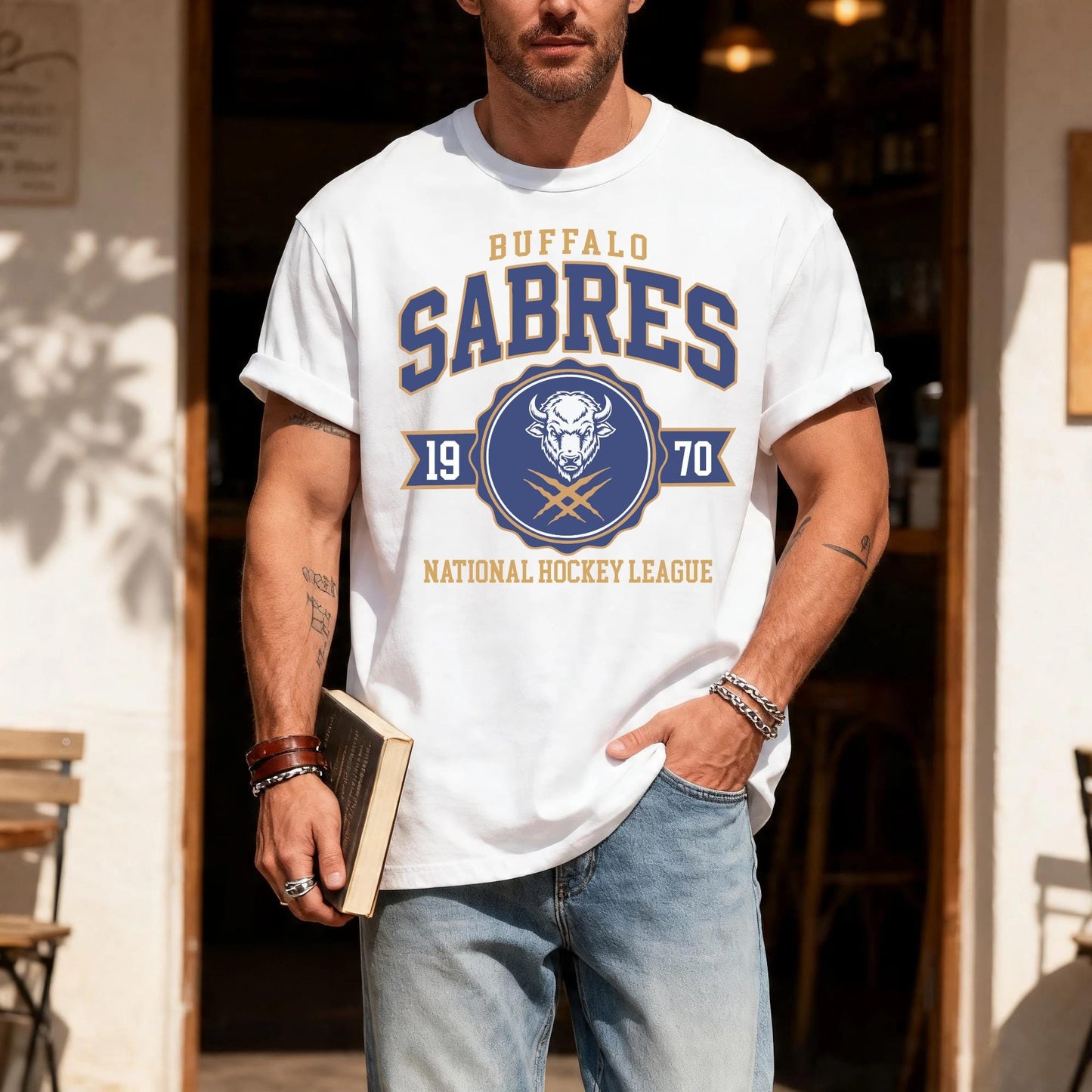 Custom School Hockey Shirt, Personalized Buffalo Hockey Tee