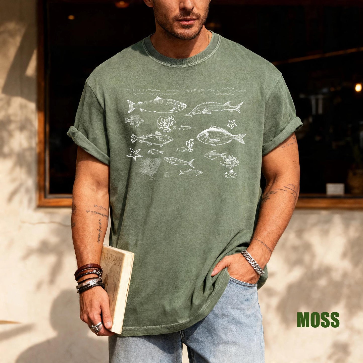 Retro Fish Tattoo Shirt: Vintage Style Fishing Gift
