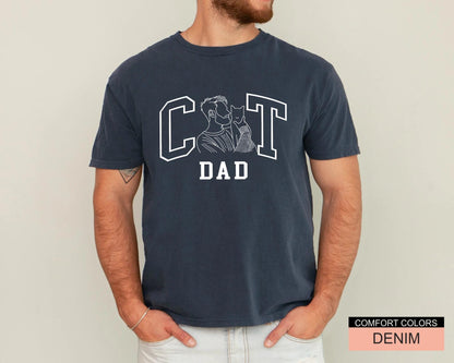 Custom Cat Dad Photo Shirt - Personalized Portrait Gift