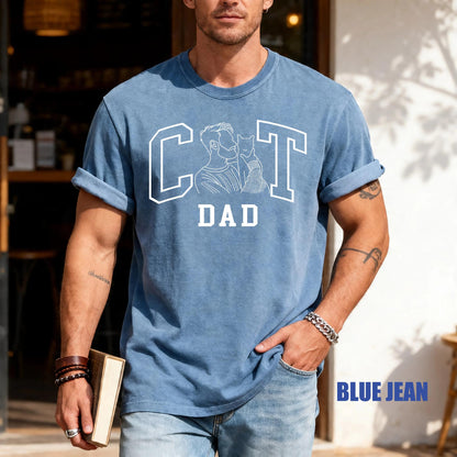 Custom Cat Dad Photo Shirt - Personalized Portrait Gift