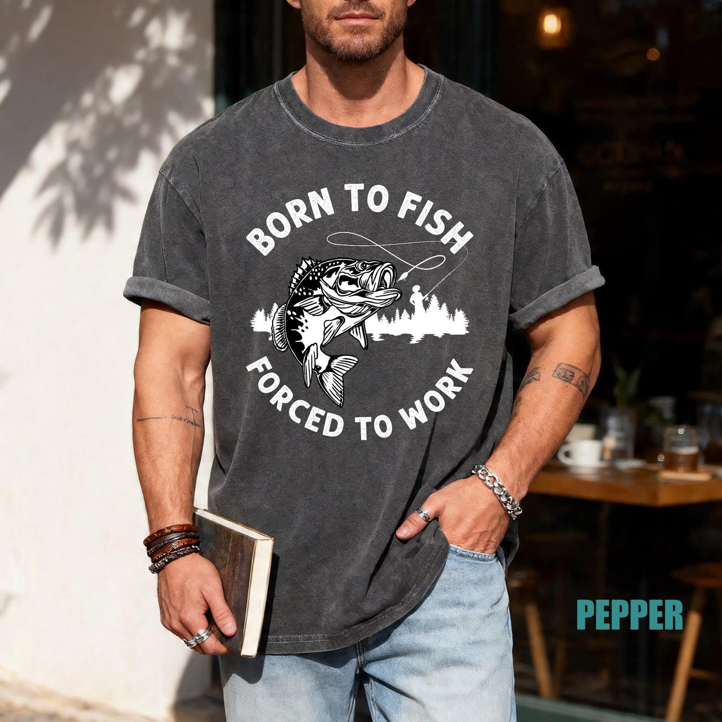 Funny Fishing T-Shirt: Born To Fish - Comfort Colors 1717