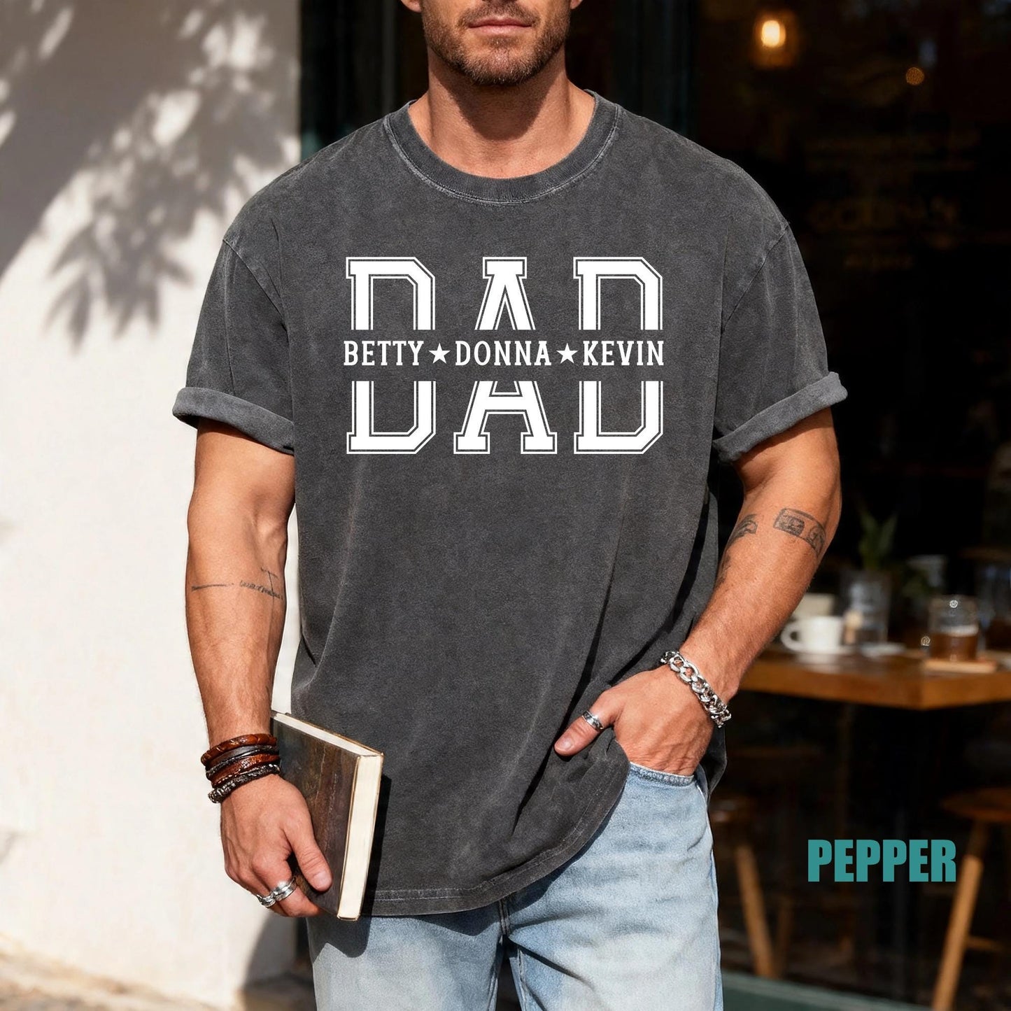 Custom Dad Shirt with Kids Names