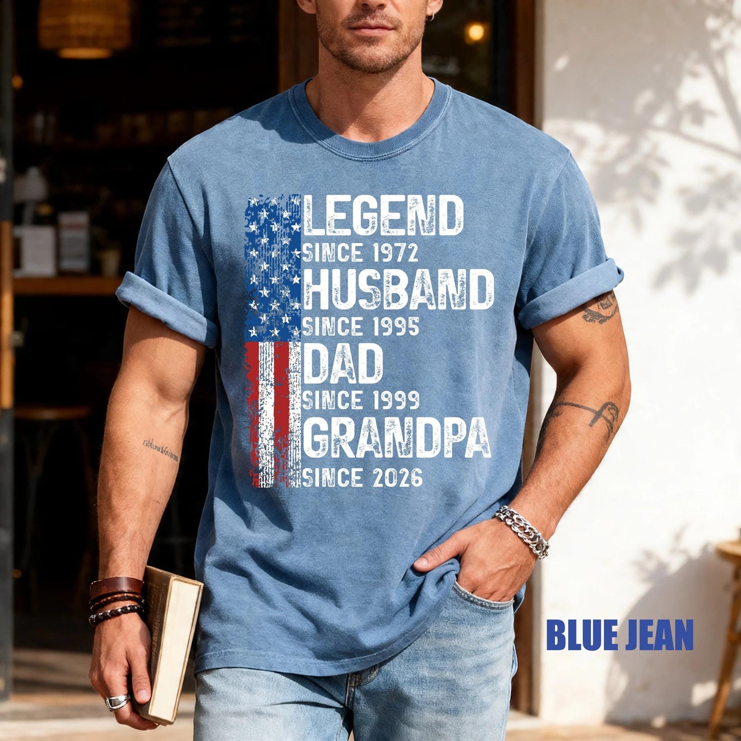 Custom Date Legend Husband Dad Grandpa Shirt, Fathers Day Tee