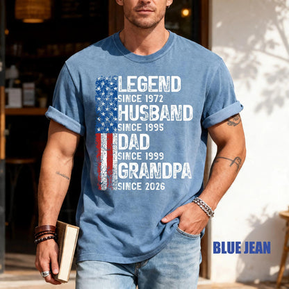 Custom Date Legend Husband Dad Grandpa Shirt, Fathers Day Tee