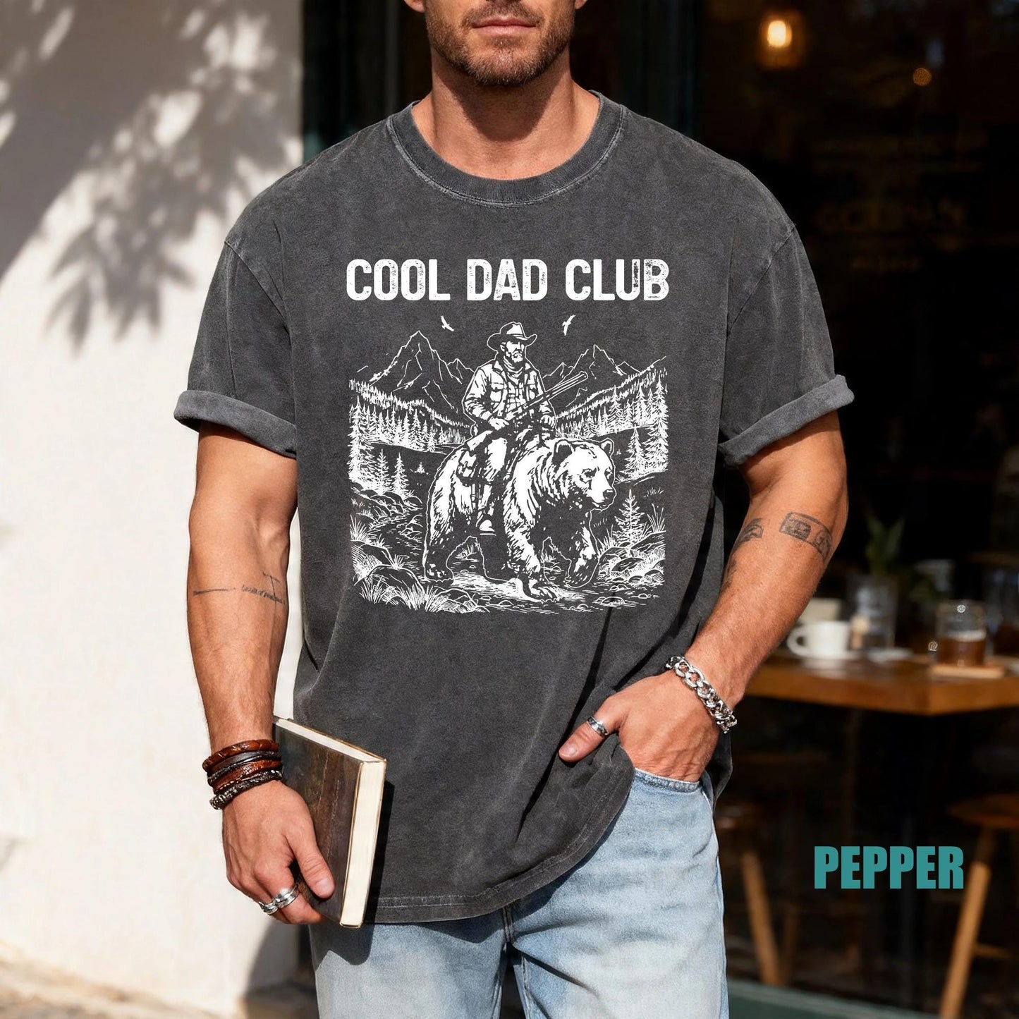 Dad Club Bear Rider Graphic Tee, Outdoorsman Gift