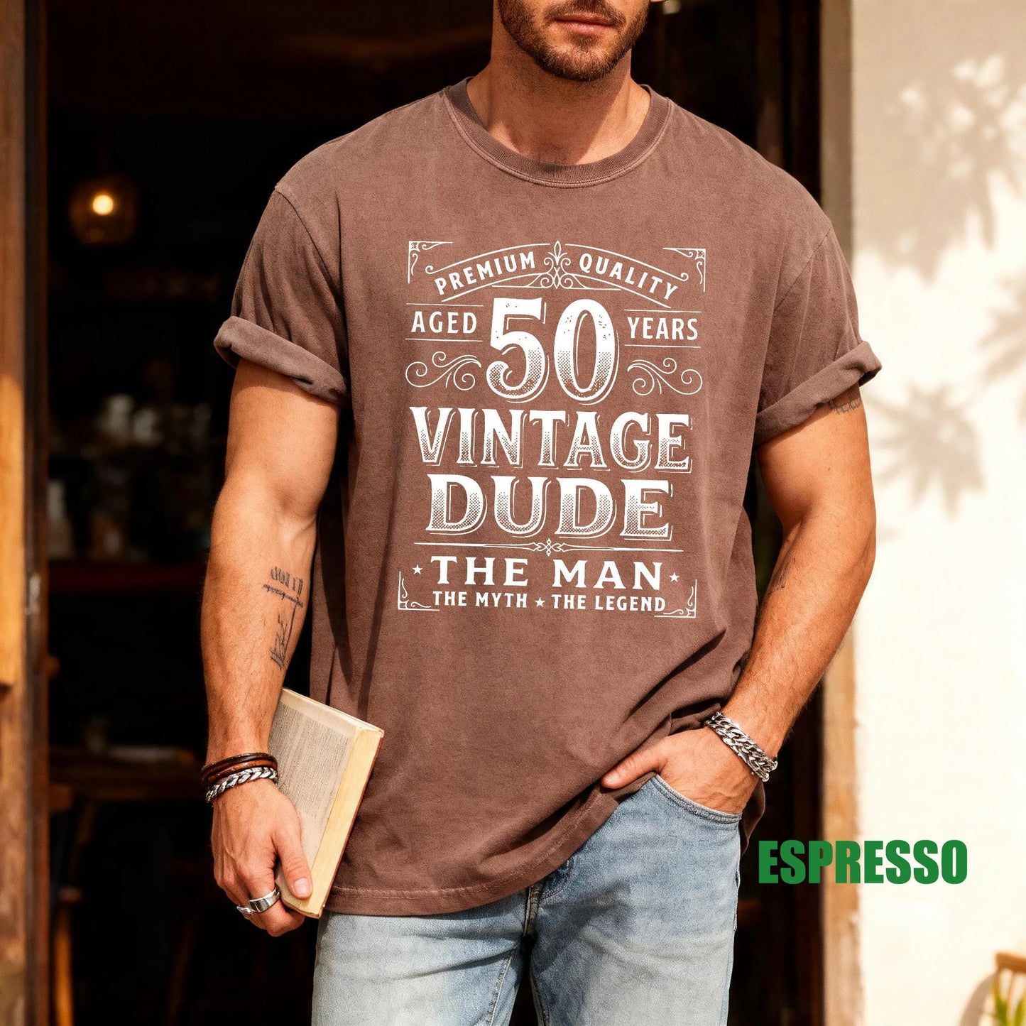 Vintage Dude 50 Years Old Shirt, Custom Mens 50th Birthday Tshirt