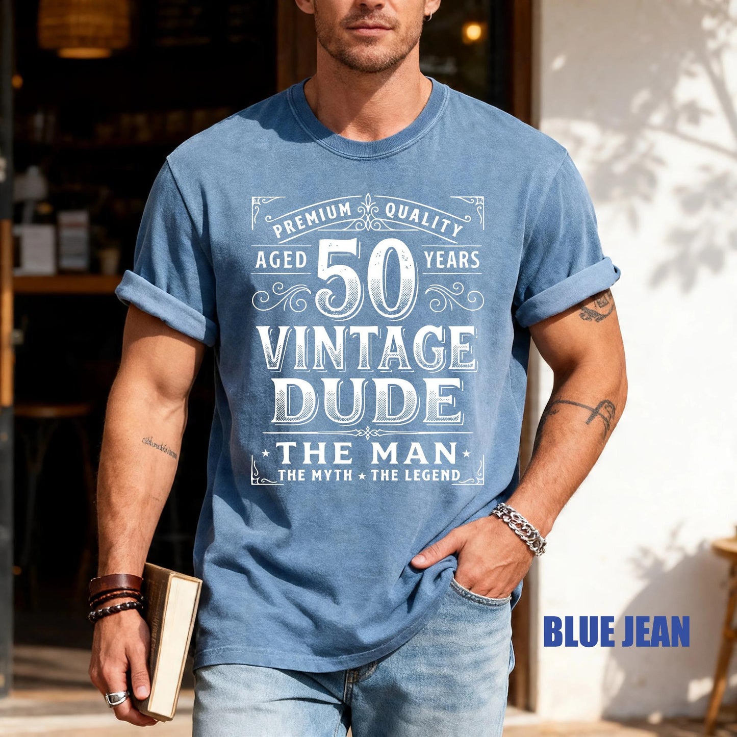 Vintage Dude 50 Years Old Shirt, Custom Mens 50th Birthday Tshirt