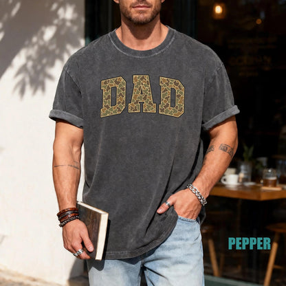 Army Father Tee - Camouflage Letters Dad Tshirt