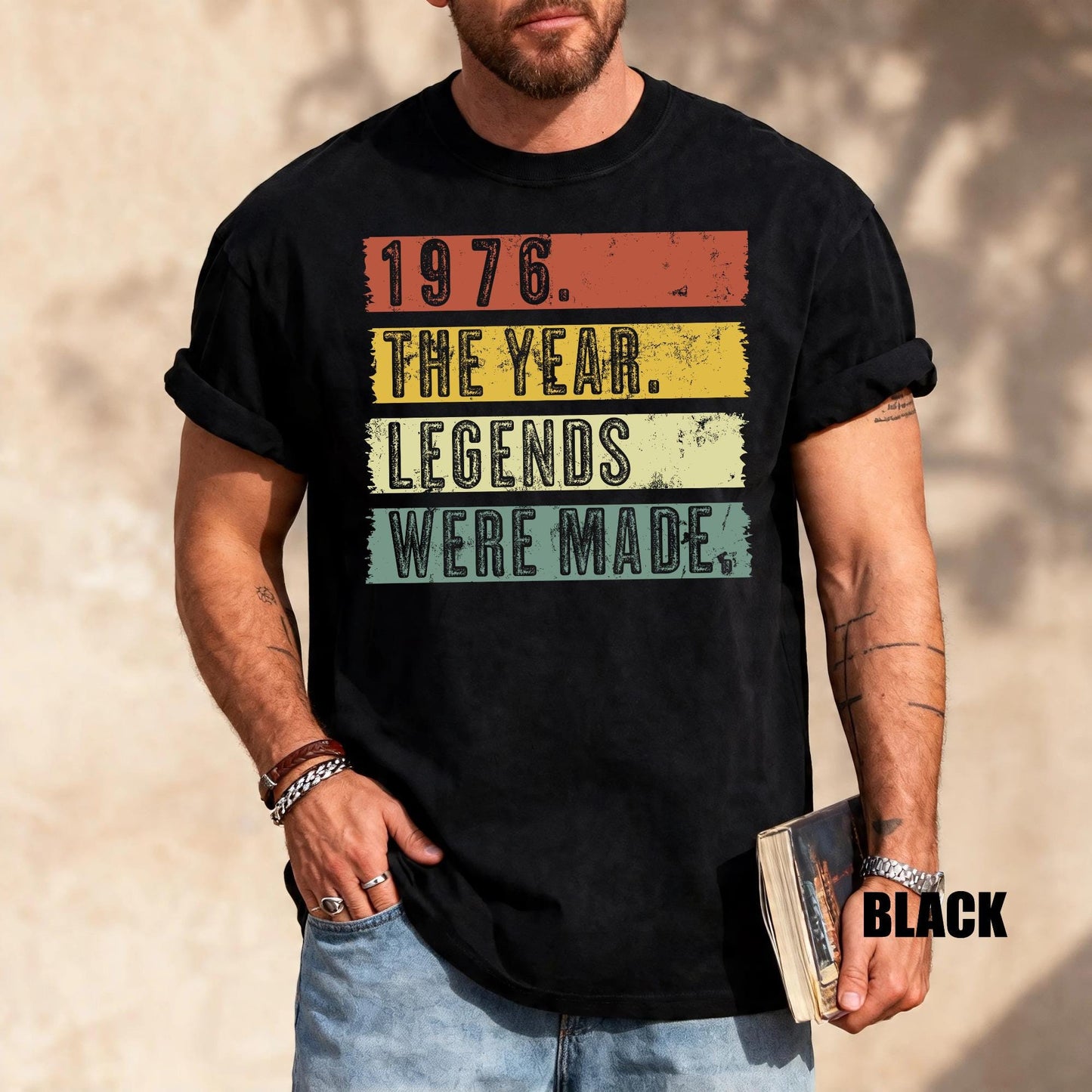Mens 50th Birthday Shirt, 1976 Legends Were Made Tee