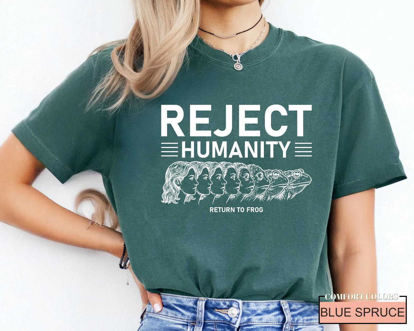 Reject Humanity Return To Frog Shirt, Funny Meme Frog Lover Reverse Evolution Tee