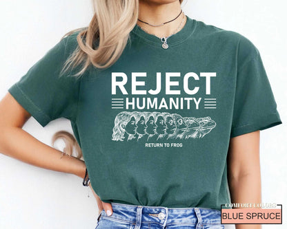Reject Humanity Return To Frog Shirt, Funny Meme Frog Lover Reverse Evolution Tee
