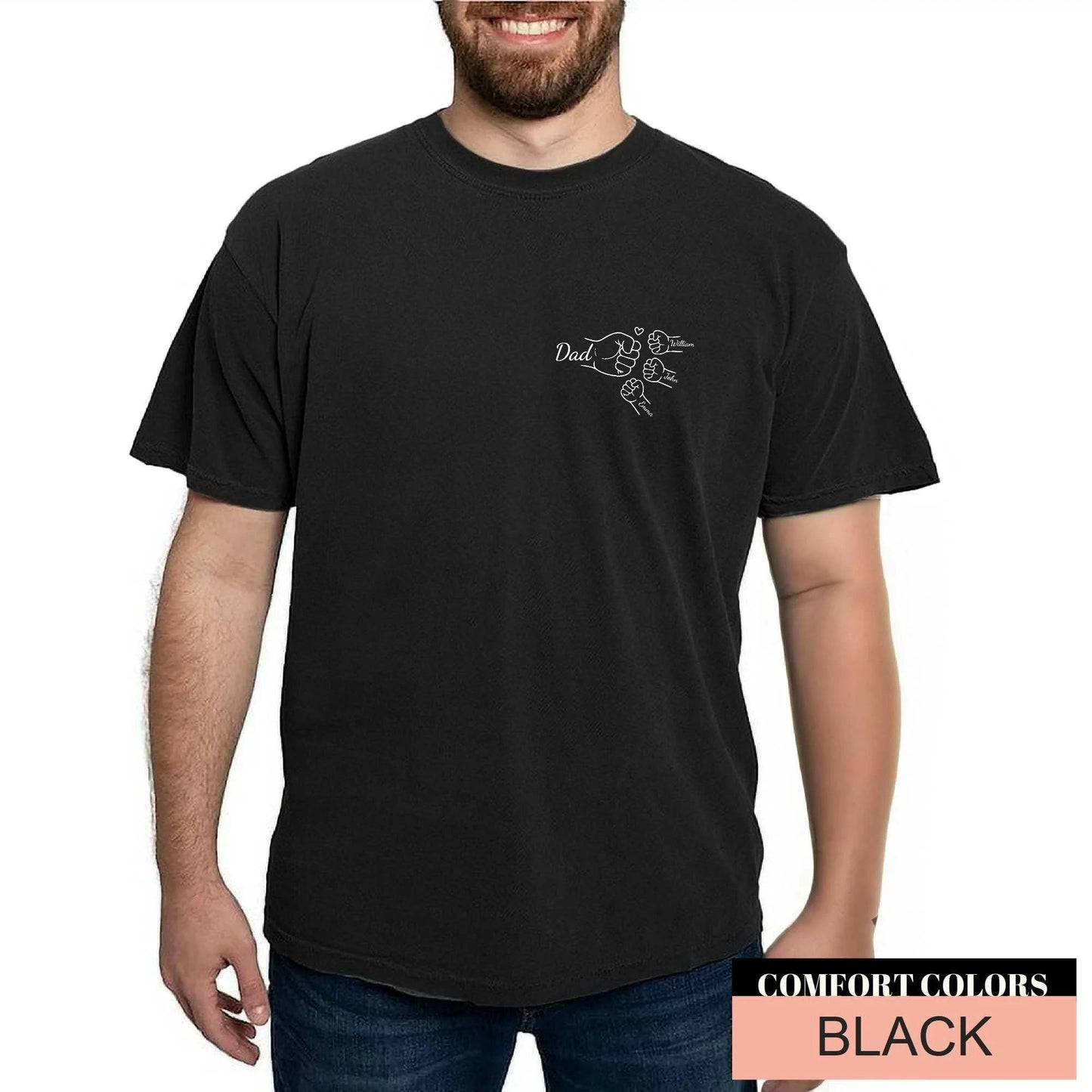 Personalized Dad Fist Bump Shirt with Kids' Names – Father's Day