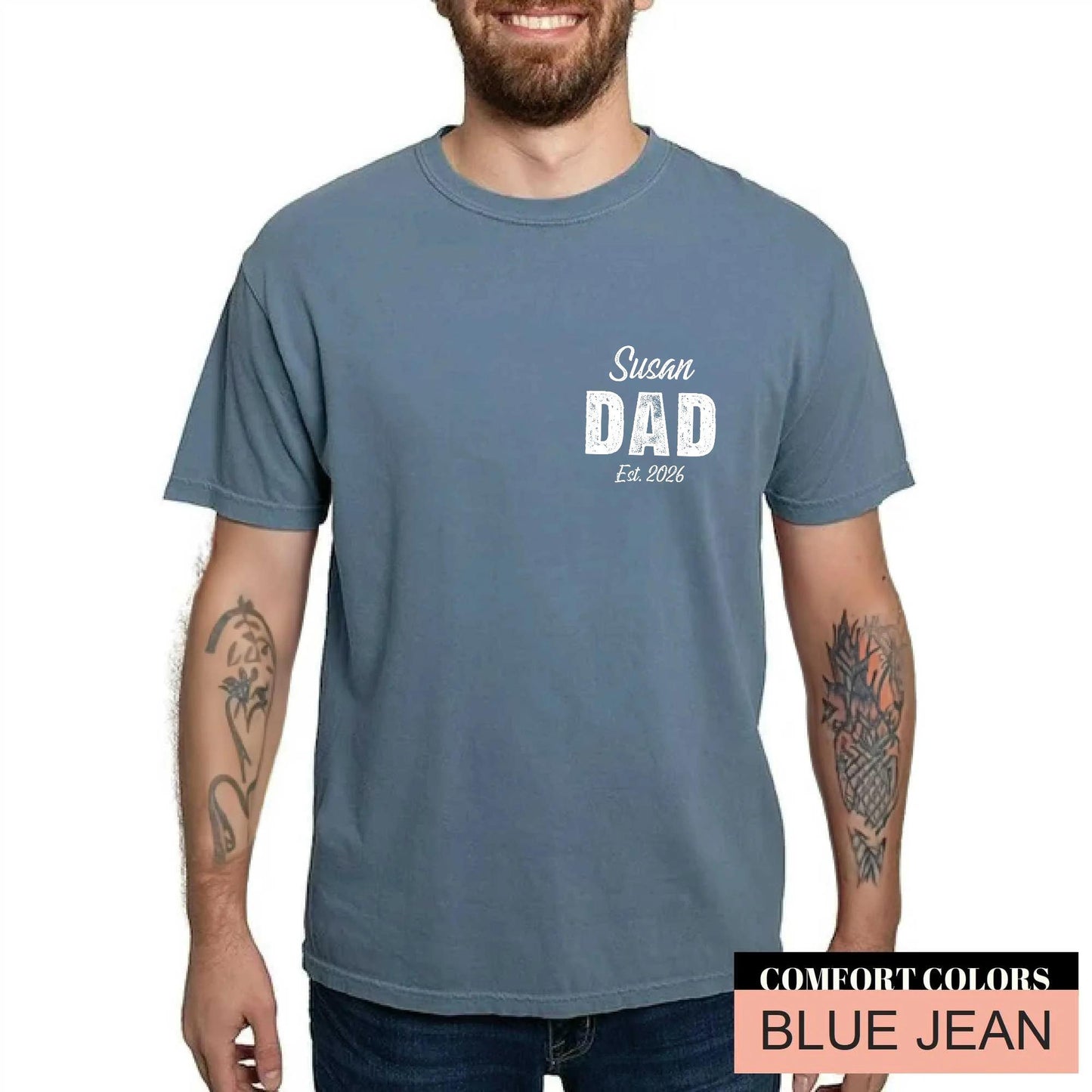 Personalized Dad Est. Shirt – Custom Kids' Names New Father Tee
