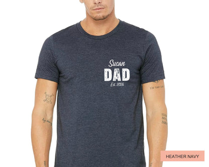 Personalized Dad Est. Shirt – Custom Kids' Names New Father Tee