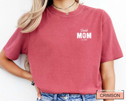 Personalized Mom Est Year Shirt for New Pregnant Mother, Custom Child Name New Mama Tee