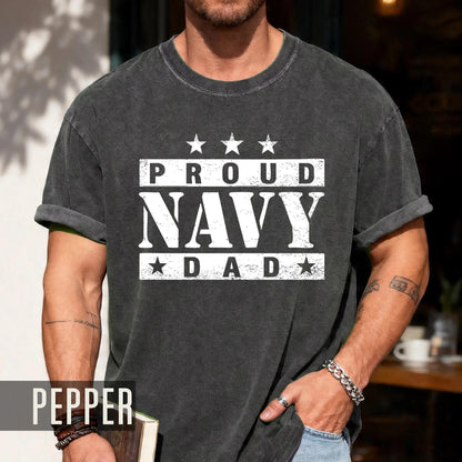 Proud Navy Dad Shirt, Patriotic Military Father Apparel, Navy Graduation Gift