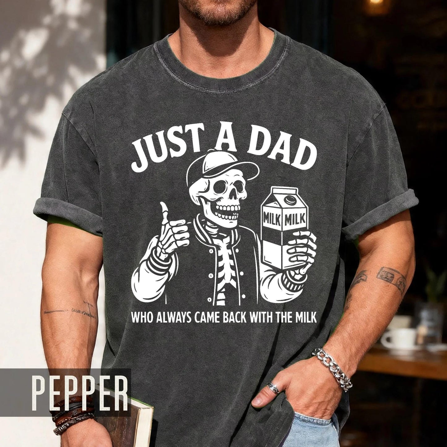 Skeleton Dad Milk Run T-Shirt, Father's Day Bigfoot Lover Gift