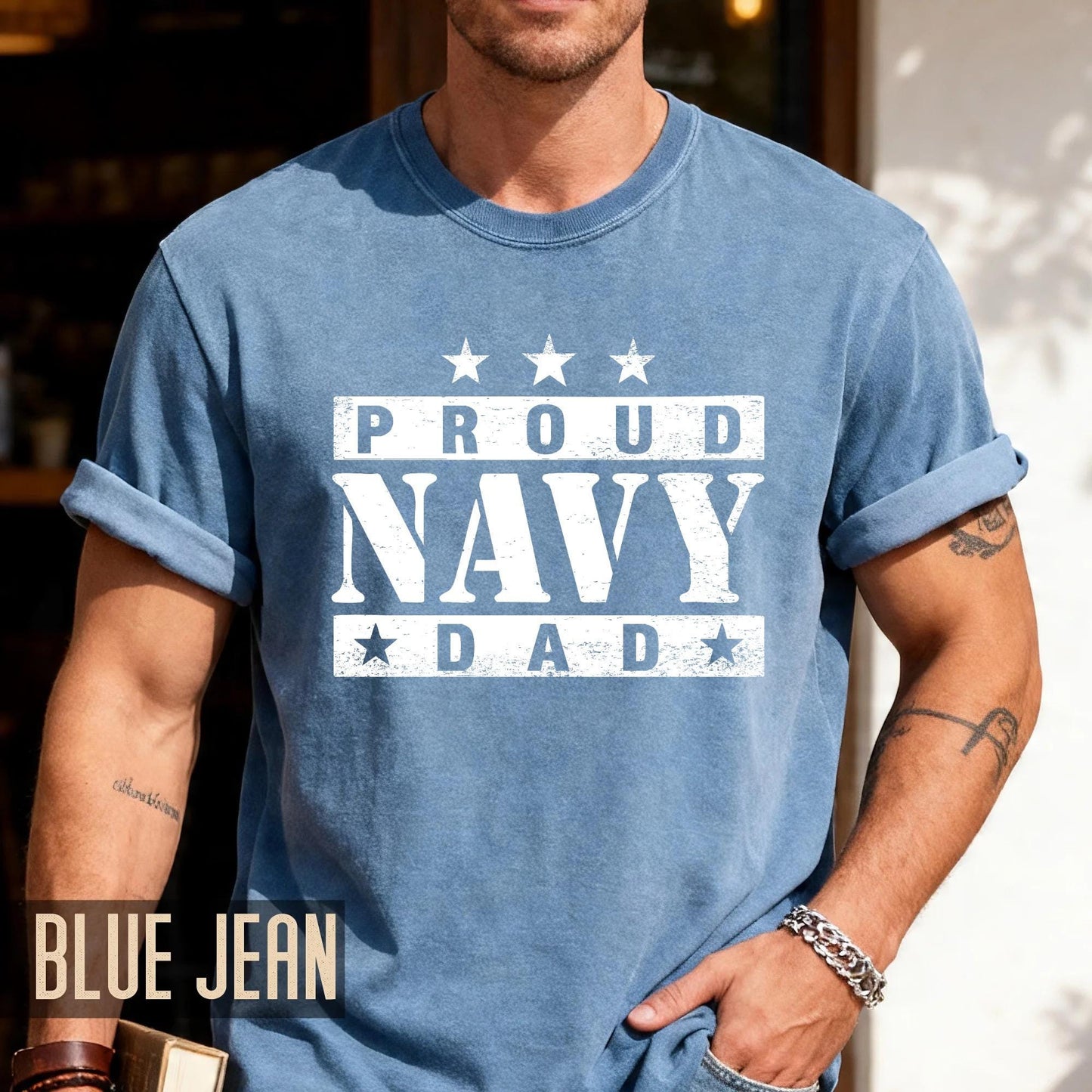 Proud Navy Dad Shirt, Patriotic Military Father Apparel, Navy Graduation Gift