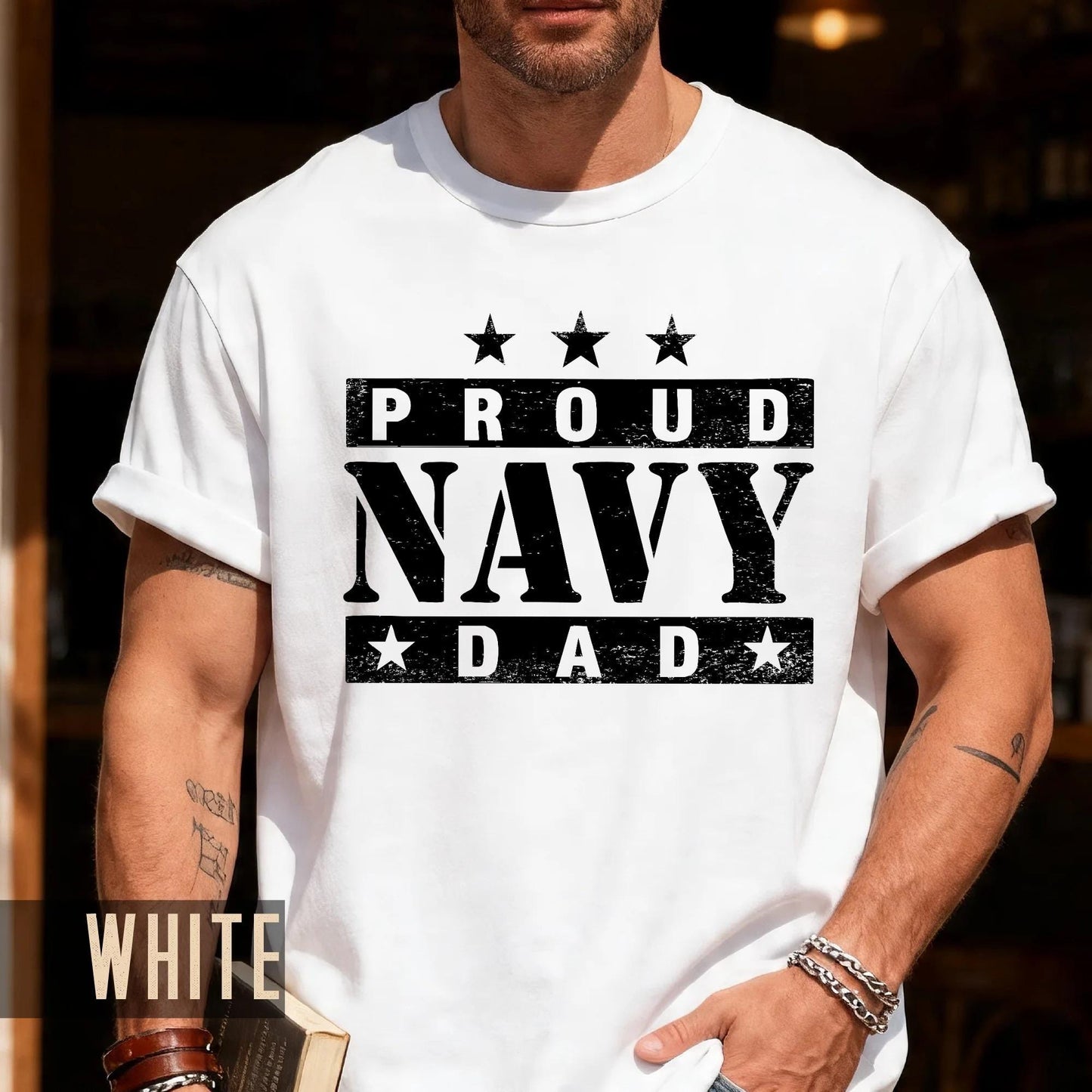 Proud Navy Dad Shirt, Patriotic Military Father Apparel, Navy Graduation Gift