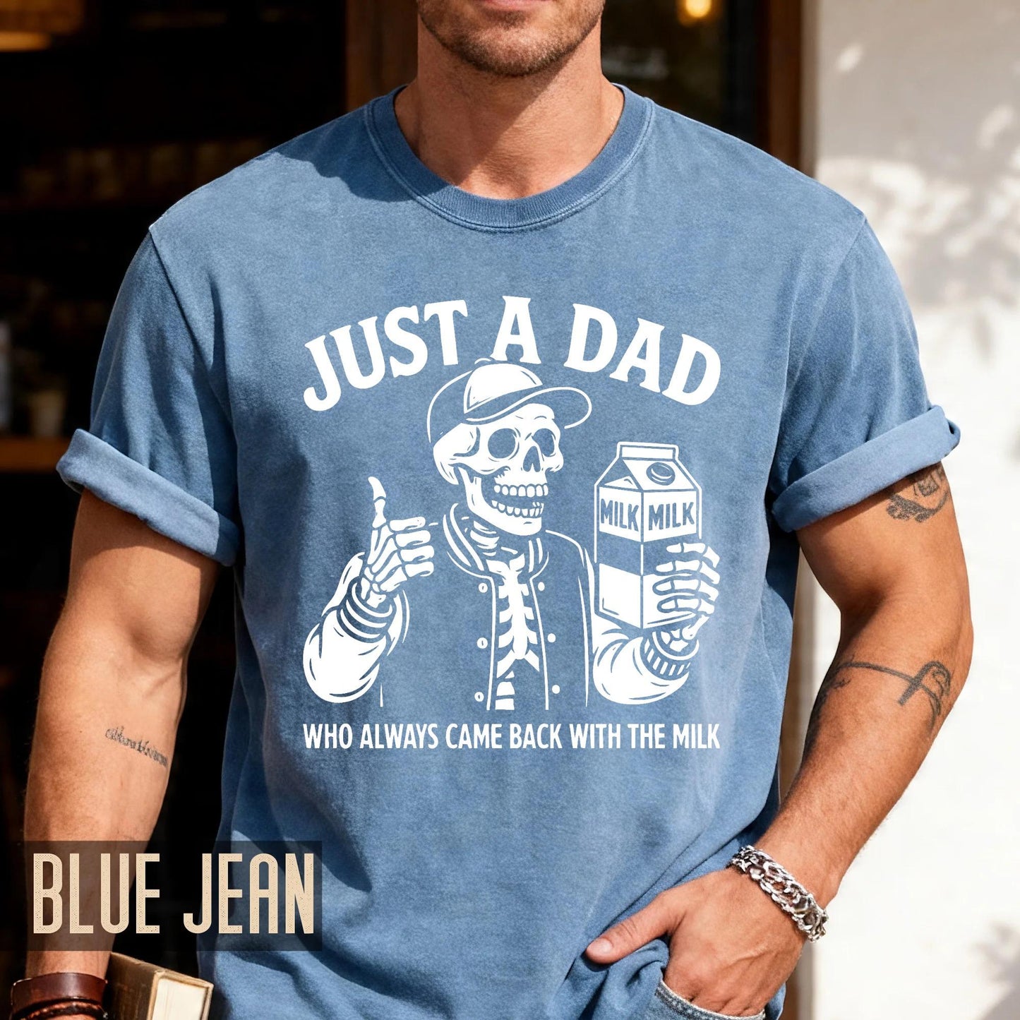 Skeleton Dad Milk Run T-Shirt, Father's Day Bigfoot Lover Gift