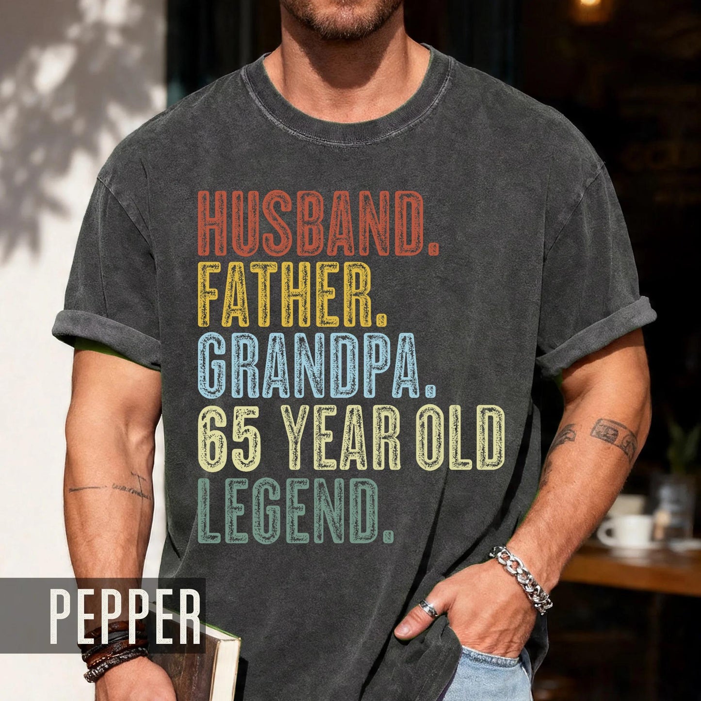65 Year Old Birthday T-Shirt, Husband Father Grandpa Legend Tee