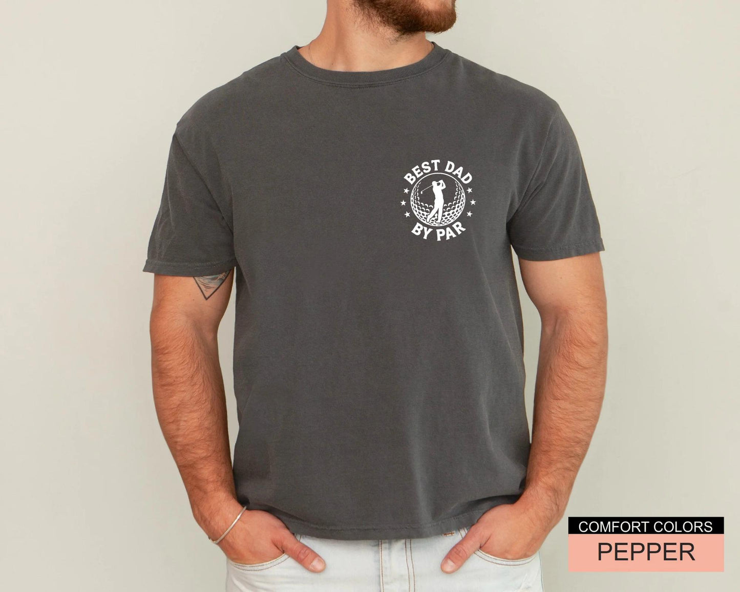 Best Dad By Par Golf Shirt, Retro Golfing Father Tee,