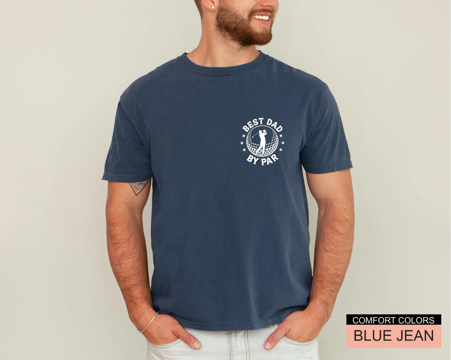 Best Dad By Par Golf Shirt, Retro Golfing Father Tee,
