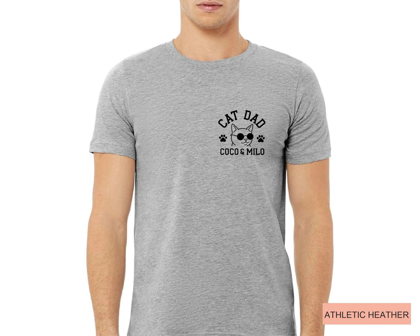 Custom Cat Dad Shirt, Personalized Kitten Lover Tee with Cat Names