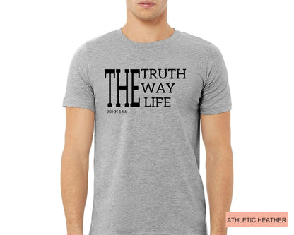 John 14 6 The Way The Truth The Life Shirt, Christian Bible Verse Tee for Father
