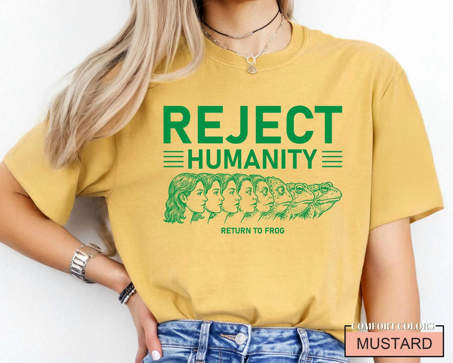 Reject Humanity Return To Frog Shirt, Funny Meme Frog Lover Reverse Evolution Tee