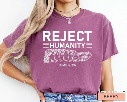 Reject Humanity Return To Frog Shirt, Funny Meme Frog Lover Reverse Evolution Tee