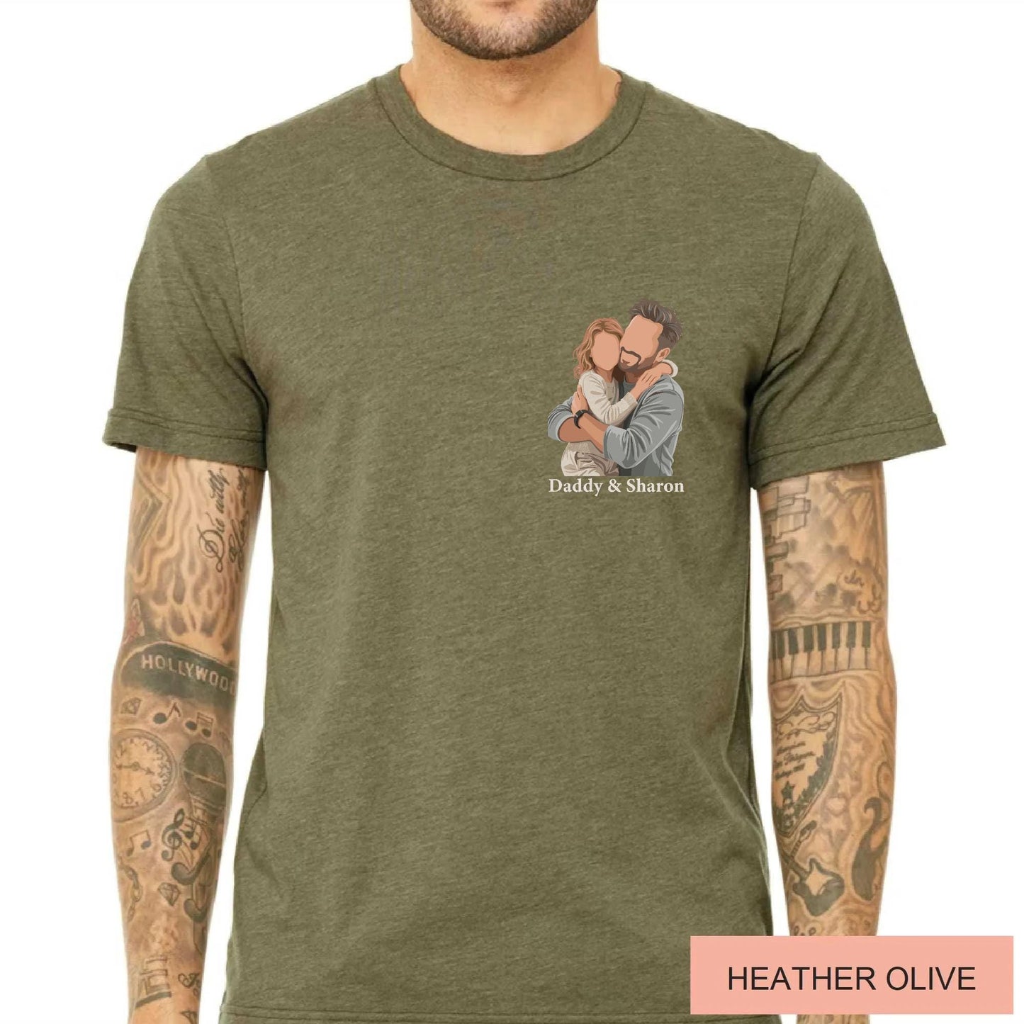 Custom Faceless Dad & Kid Portrait Shirt – Personalized Gift