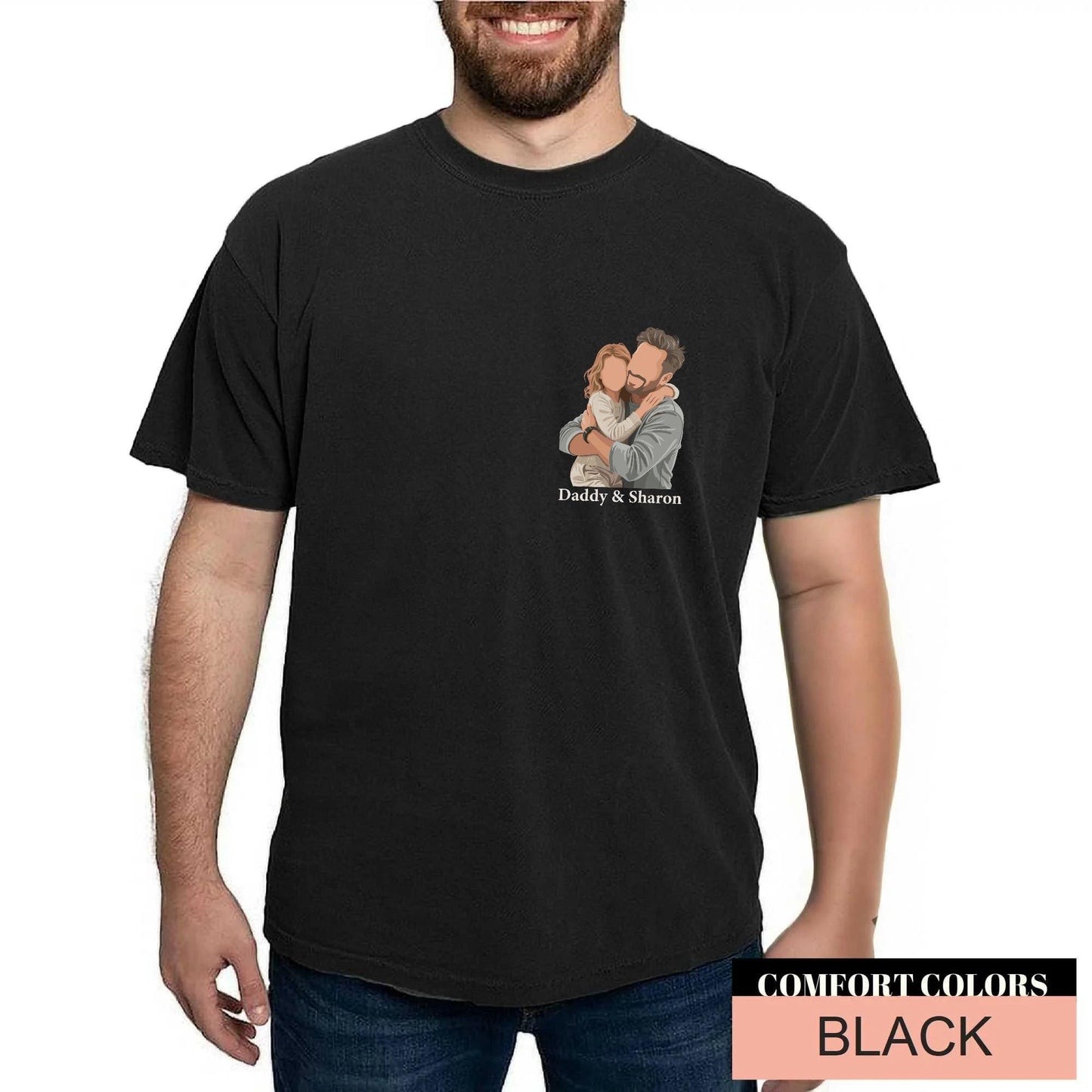 Custom Faceless Dad & Kid Portrait Shirt – Personalized Gift