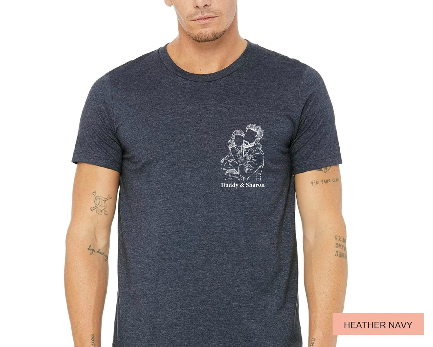 Custom Father Daughter Portrait Shirt – Personalized Line Art Tee