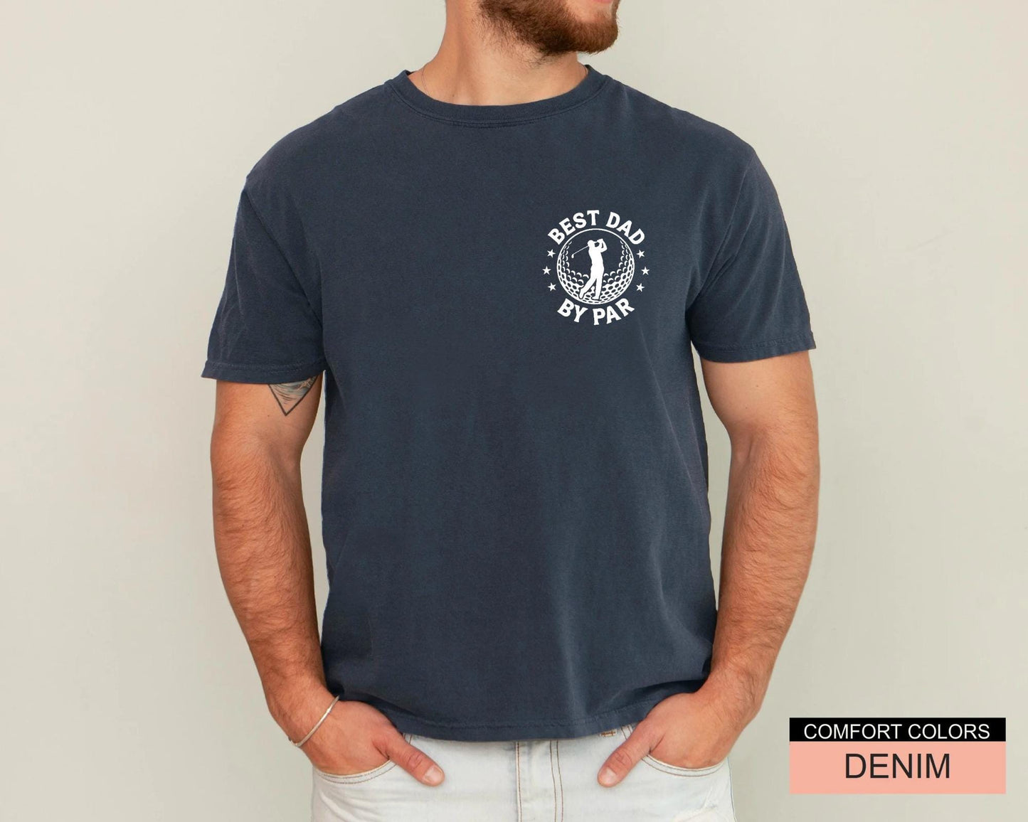 Best Dad By Par Golf Shirt, Retro Golfing Father Tee,
