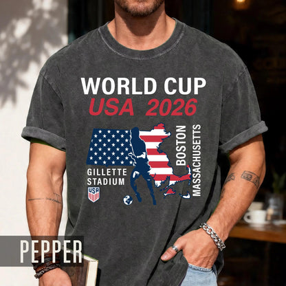 Boston World Cup USA 2026 Soccer Shirt, Gillette Stadium Massachusetts Football Tee, Boston Host City Soccer Fan Top