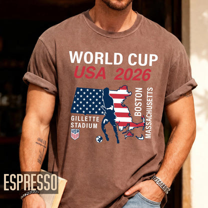 Boston World Cup USA 2026 Soccer Shirt, Gillette Stadium Massachusetts Football Tee, Boston Host City Soccer Fan Top