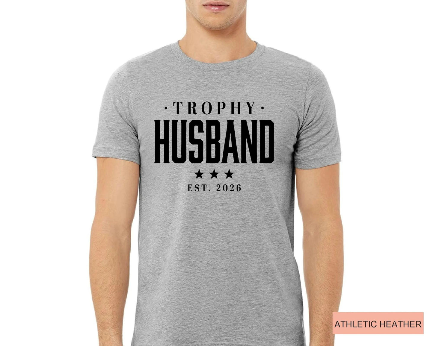 Trophy Husband Est Year Shirt, Retro Anniversary Tee for Him, Funny Newlywed Groom Top