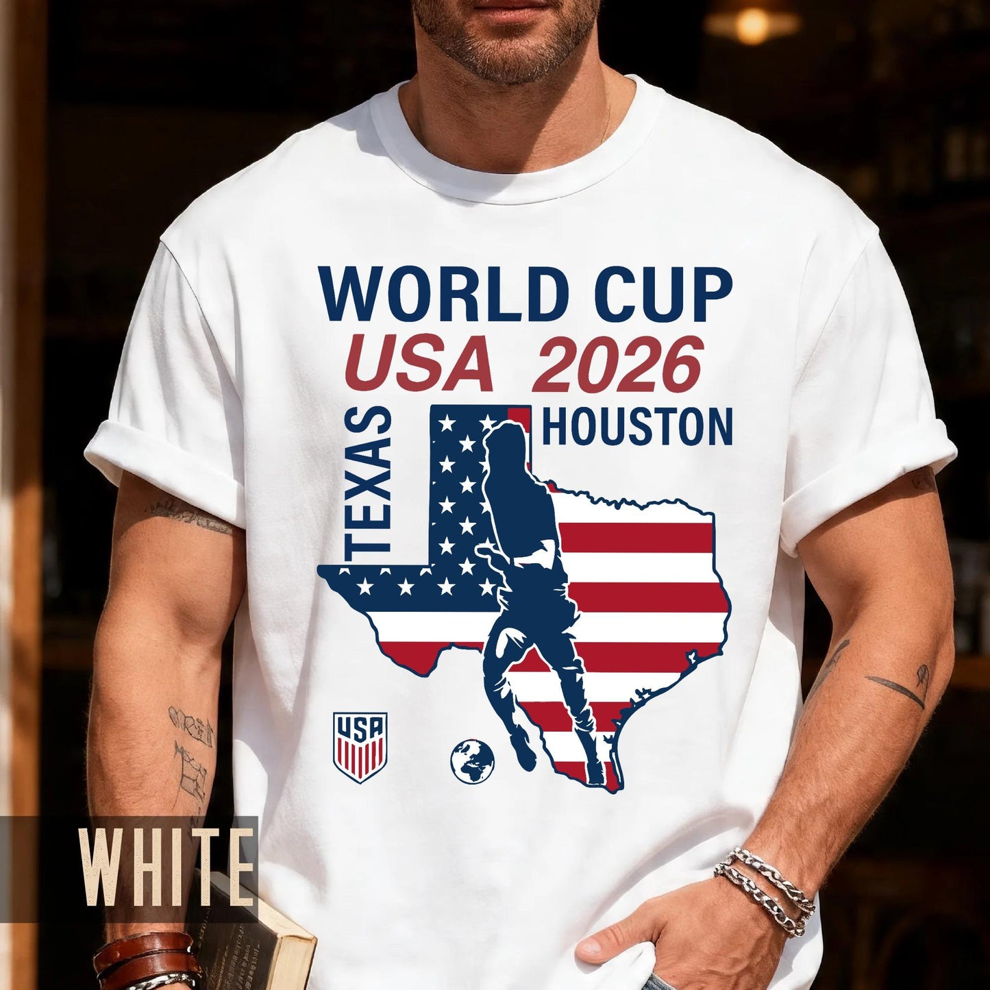 World Cup USA 2026 Houston Texas Map Shirt, Soccer Fan Travel Souvenir Tee