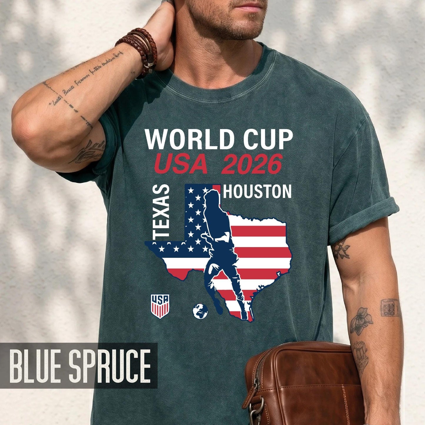 World Cup USA 2026 Houston Texas Map Shirt, Soccer Fan Travel Souvenir Tee