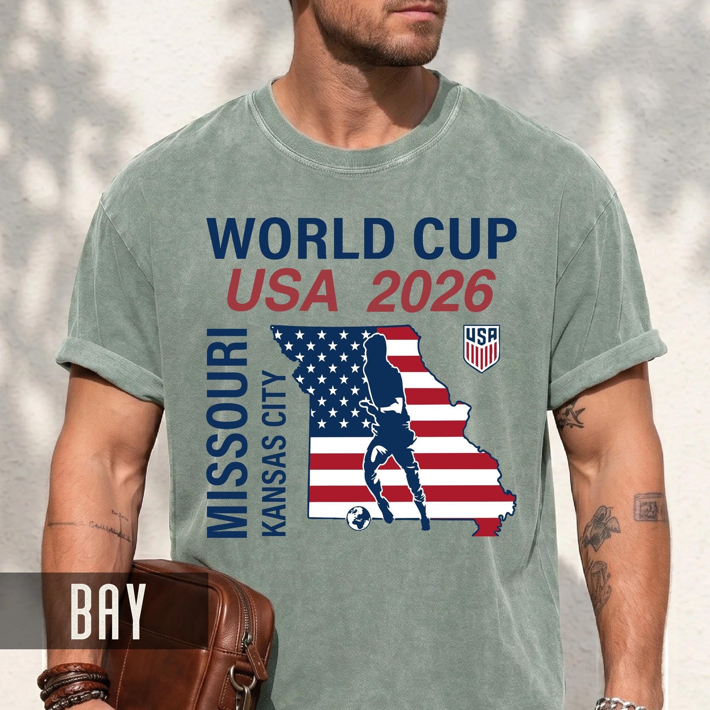 Kansas City Missouri Map World Cup 2026 Souvenir Shirt, USA Host City Soccer Fan Travel Tee