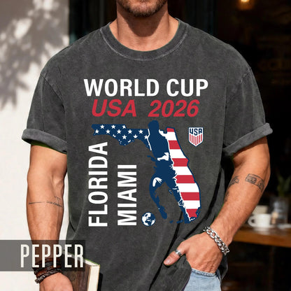 Miami Florida Map World Cup USA 2026 Souvenir Shirt, Local Fan Collector Tee
