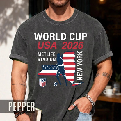 New York MetLife Stadium Map World Cup USA 2026 Shirt, Soccer Fan Souvenir Tee