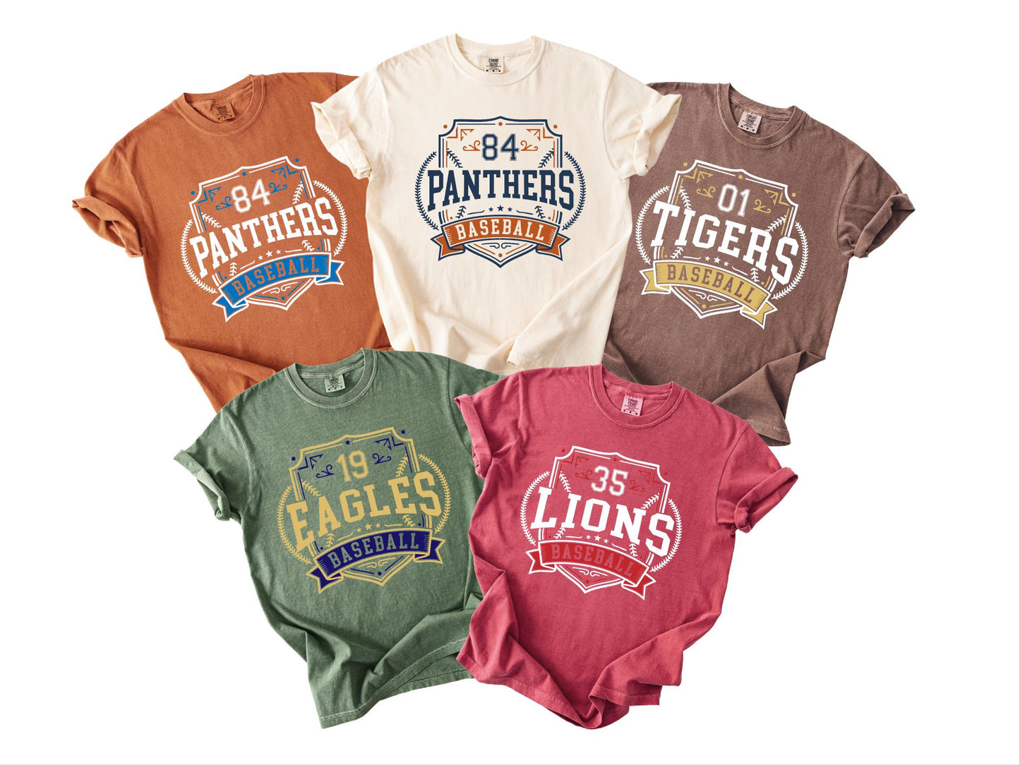 Custom Baseball Mascot Shirt, Personalized Team Number Game Day Baseball Mom Tee, Vintage School Spirit Apparel