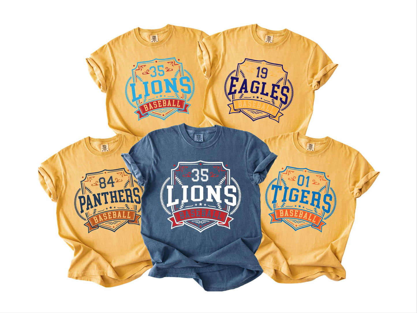 Custom Baseball Mascot Shirt, Personalized Team Number Game Day Baseball Mom Tee, Vintage School Spirit Apparel