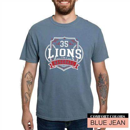 Custom Baseball Mascot Shirt, Personalized Team Number Game Day Baseball Mom Tee, Vintage School Spirit Apparel