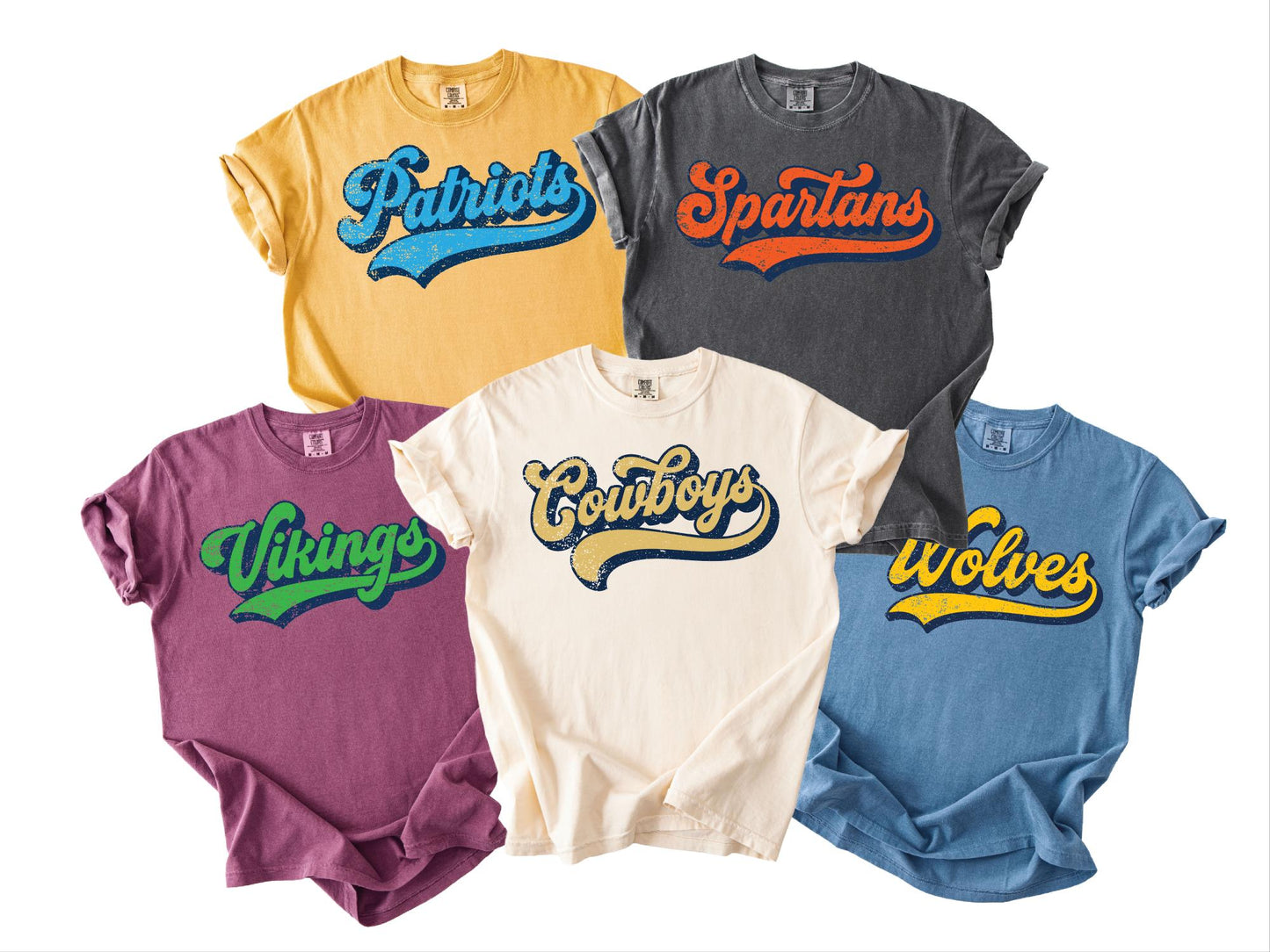 Custom School Mascot Shirt, Retro Script Sports Team Tee, Game Day Tailgate Top