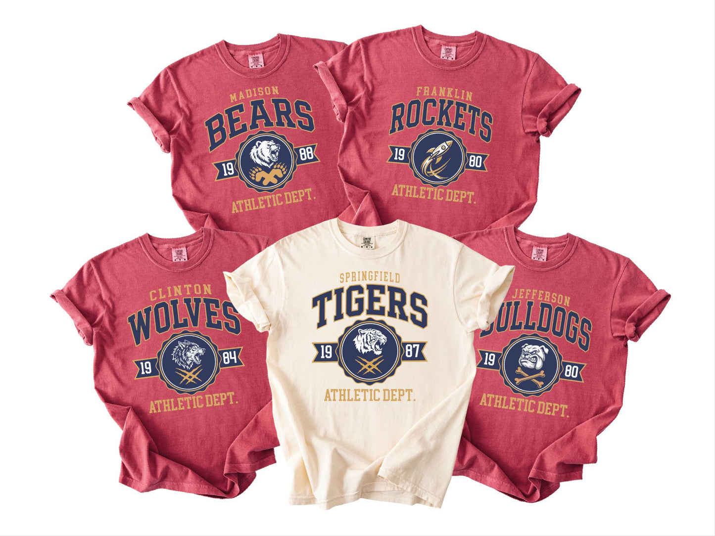Custom Colors High School Mascot Shirt, Personalized Sports Team Name Game Day Tee