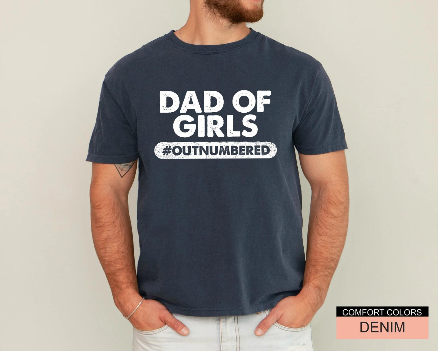 Dad of Girls T-Shirt, Outnumbered Father's Day Gift